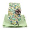 Floral Aqua Sea Blossoms Tie Set