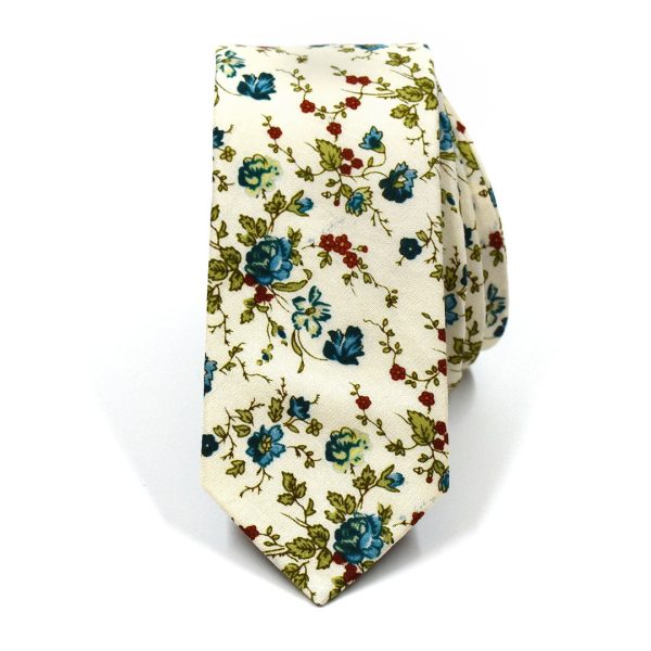 Floral Sage Cream Tie