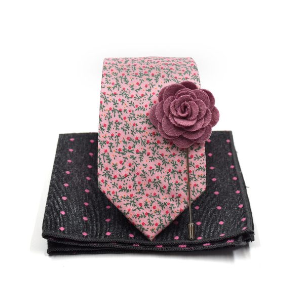 Floral Strawberry Fields Tie Set Skinny