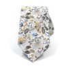 Floral White Canary Blooms Tie