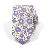 Floral White Lavender Blooms Tie