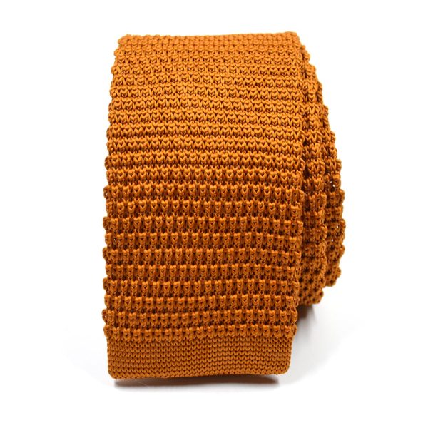 Knitted Burnt Orange Tie