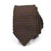 Knitted Point Brown Polka Dot Tie