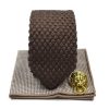 Knitted Point Brown Tie Set