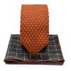 Knitted Point Burnt Orange Tie Set