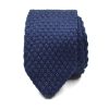 Knitted Point Navy Tie