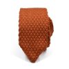 Knitted Point Burnt Orange Tie