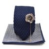 Knitted Point Navy Tie Set