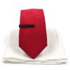 Microsuede Burnt Red Tie Set