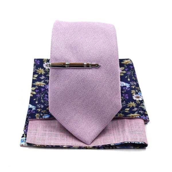 Microsuede Lavender Tie Set Skinny