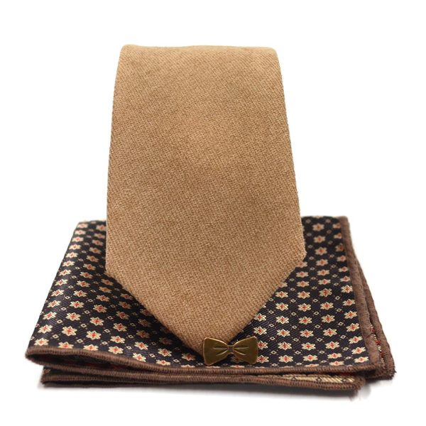 Microsuede Light Brown Tie Set