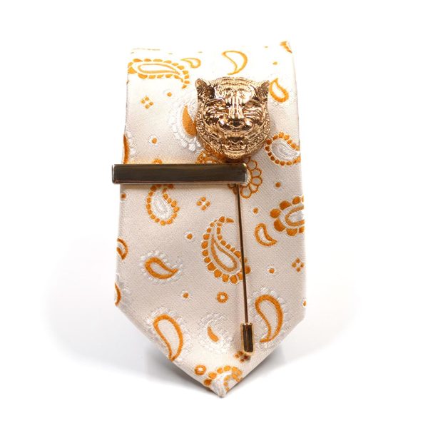 Paisley Crest Pearl Tie Set