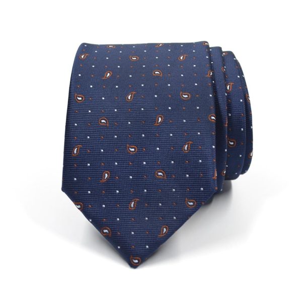 Polka Dot Paisley Navy Tie