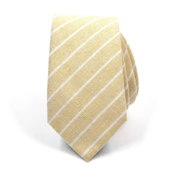 Striped Linen Canary Tie