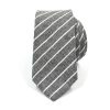 Striped Linen Pewter Tie